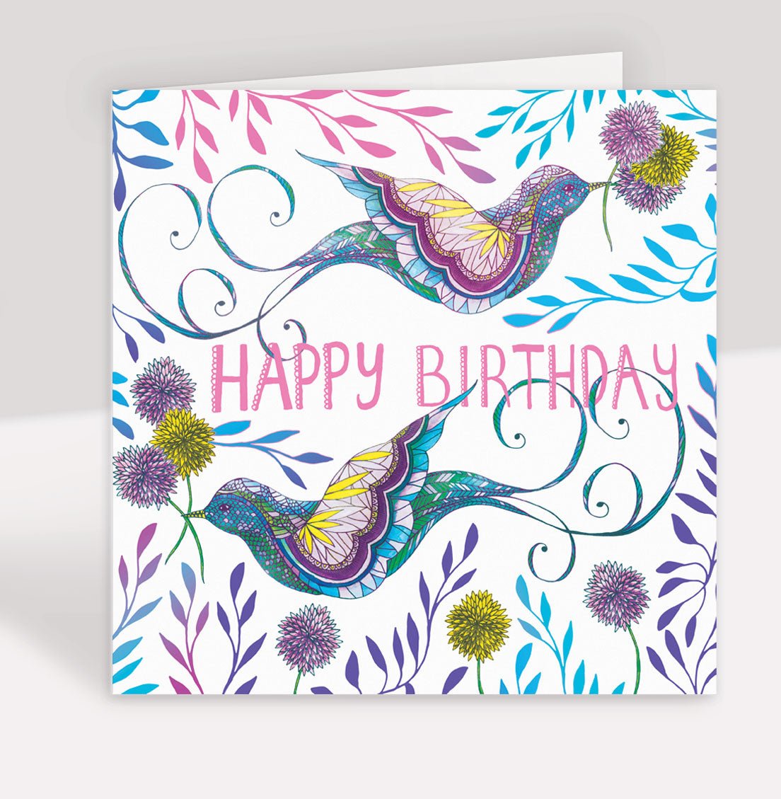 Happy Birthday Birds Greeting Card - Belle Design