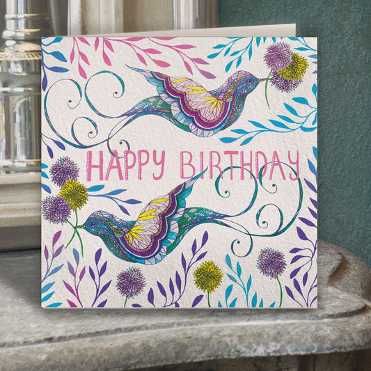 Happy Birthday Birds Greeting Card - Belle Design