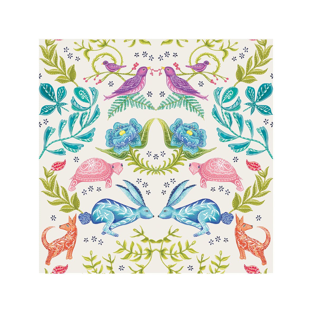 Hare and Tortoise Giclée Fine Art Print Cream - Belle Design