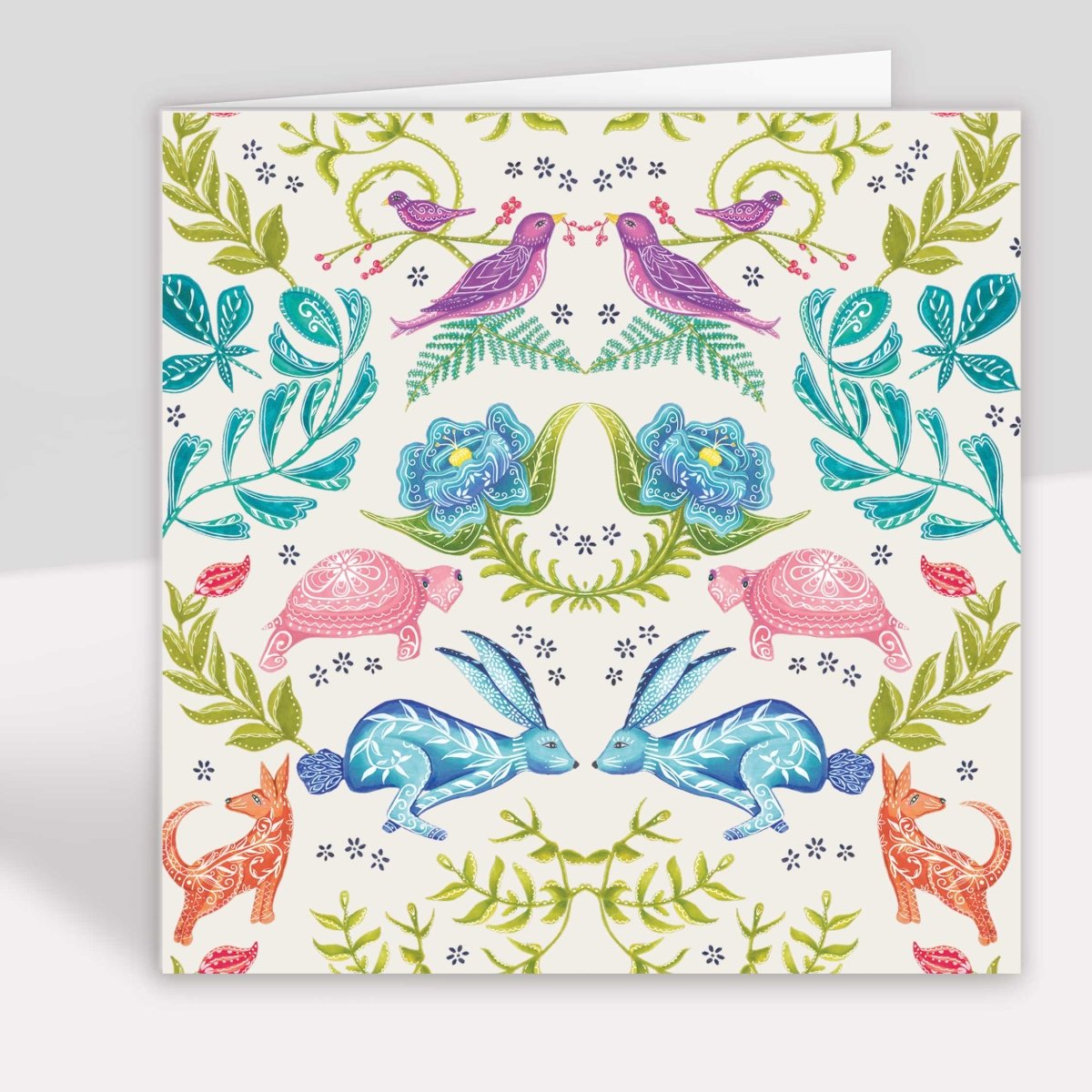 Hare and Tortoise Greeting Card Cream - Belle Design