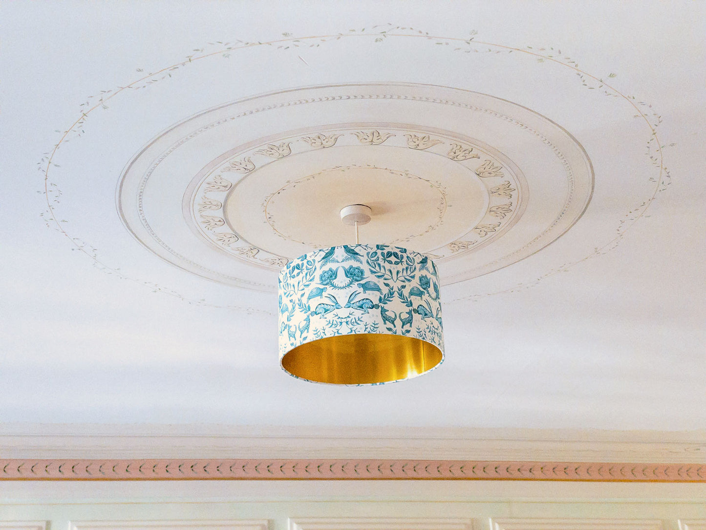 Original 'Hare and Tortoise Design' Two Tone Lampshade