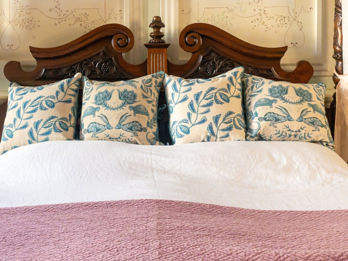 Original 'Hare and Tortoise Design' Cushion Two Tone - Belle Design