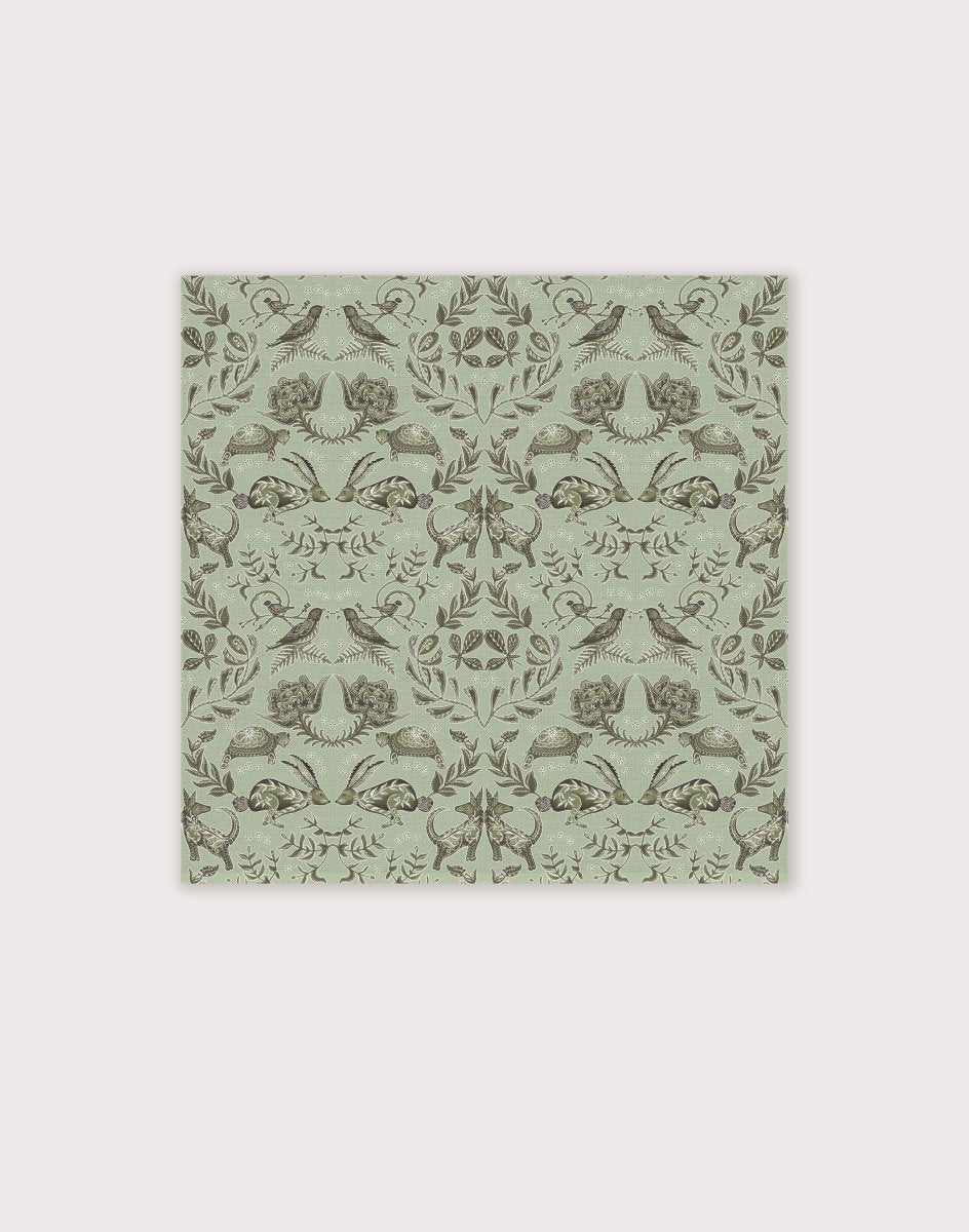 Original Hare and Tortoise Design Napkin in Sage - Belle Design