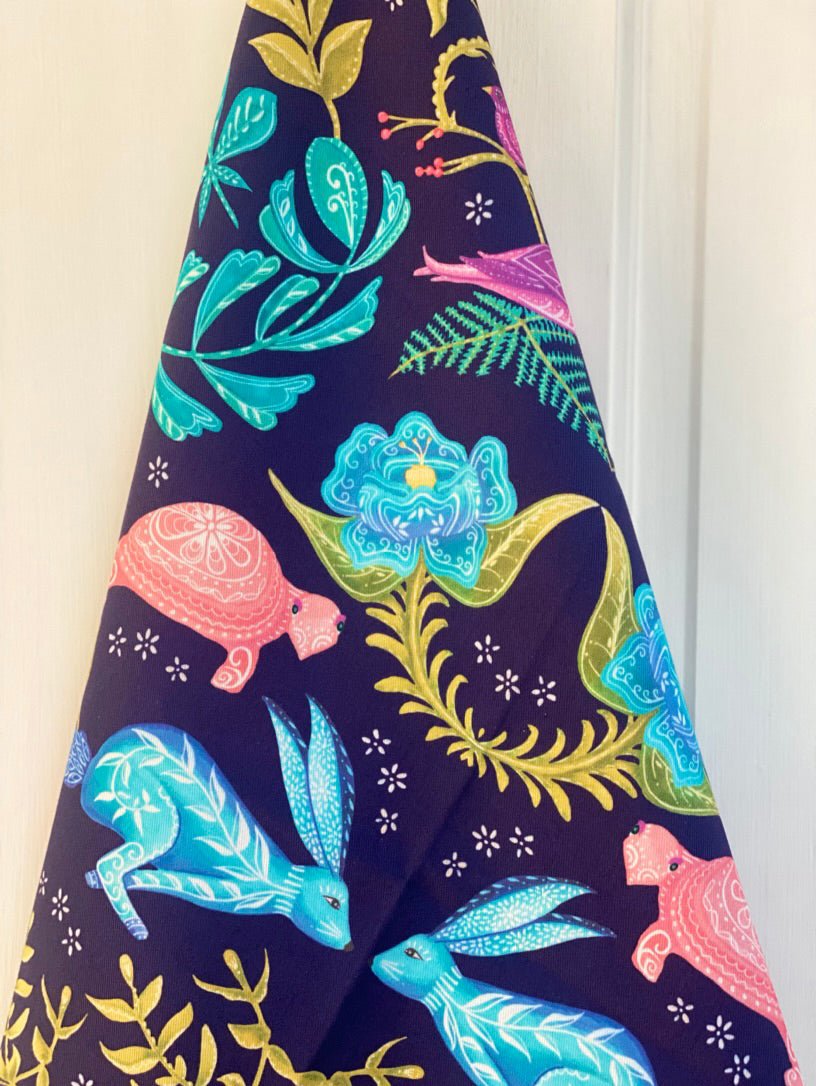 Original 'Hare and Tortoise Design Tea Towel' Navy - Belle Design