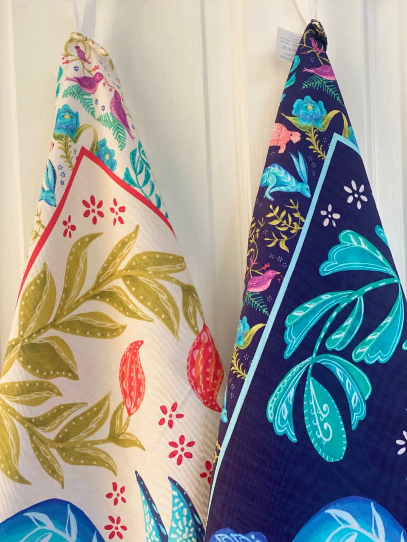 Original Hare Design Tea Towel Navy - Belle Design