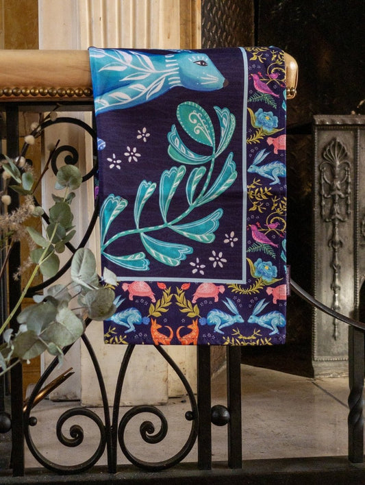 Original Hare Design Tea Towel Navy - Belle Design