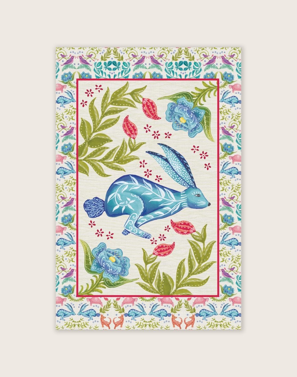 Original Hare Design Tea Towel White - Belle Design