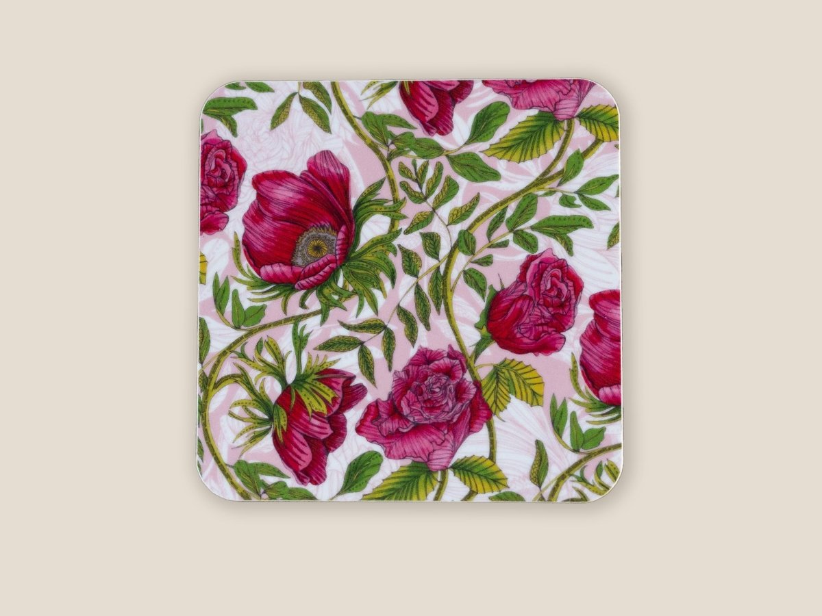 Original 'Poppy Rose' Design Coaster - Belle Design