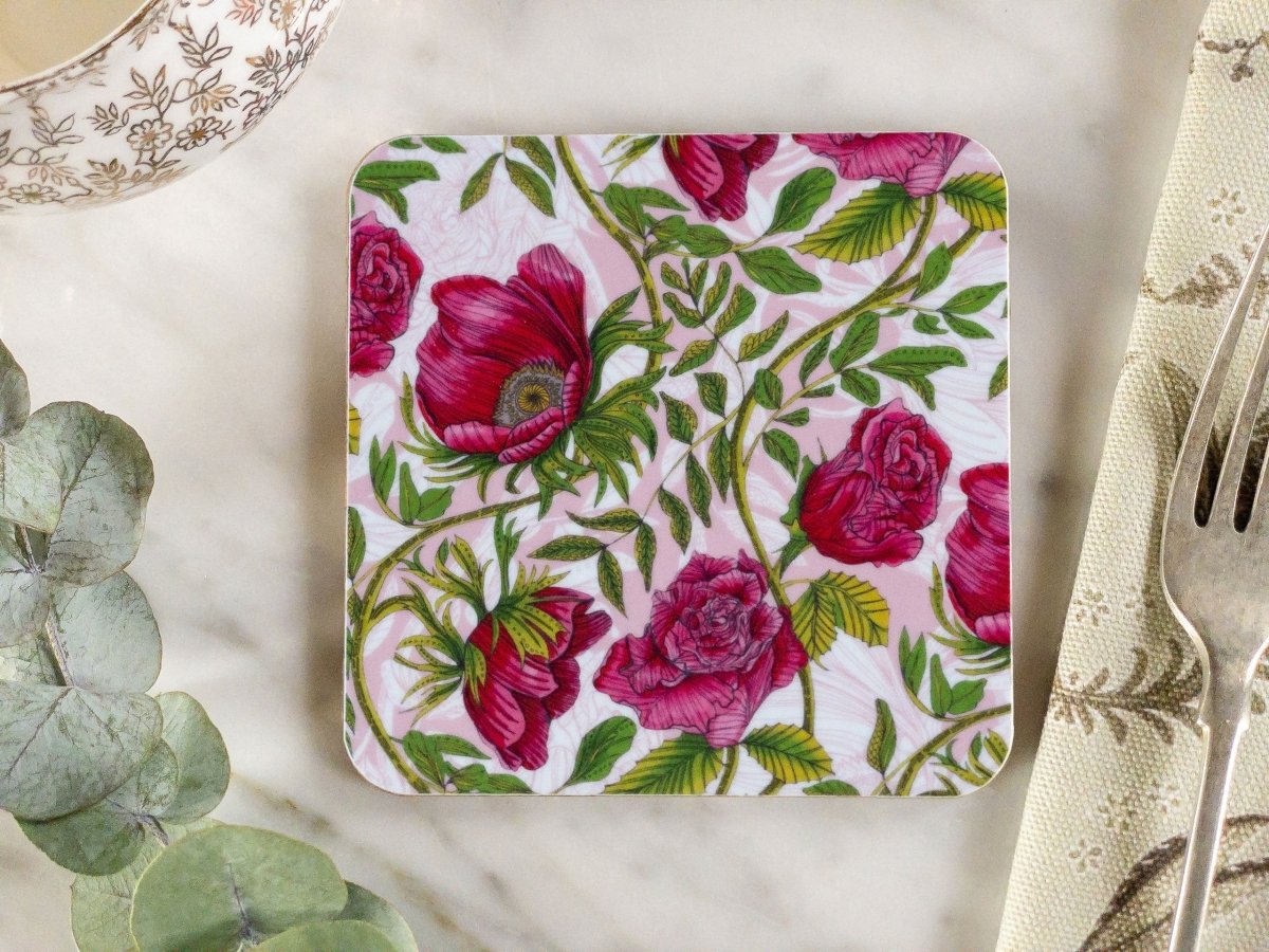 Original 'Poppy Rose' Design Coaster - Belle Design