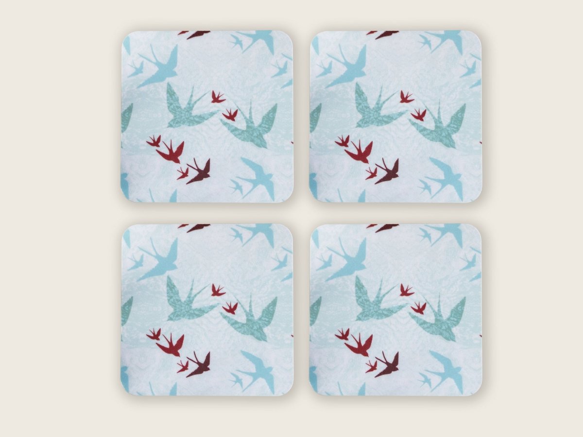 Original 'Swooping Swallows Dawn' Design Coasters - Belle Design