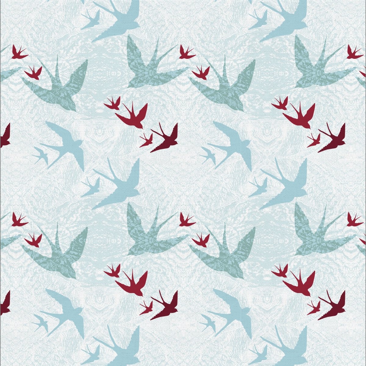 Original Swooping Swallows Day Design Fabric - Belle Design