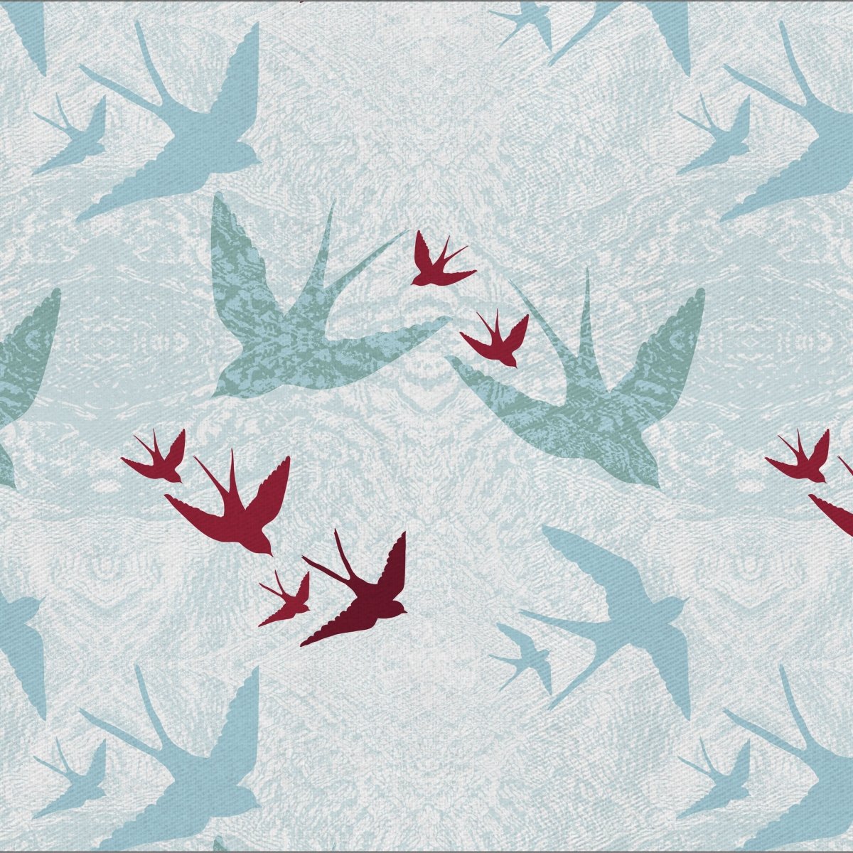Original Swooping Swallows Day Design Fabric - Belle Design