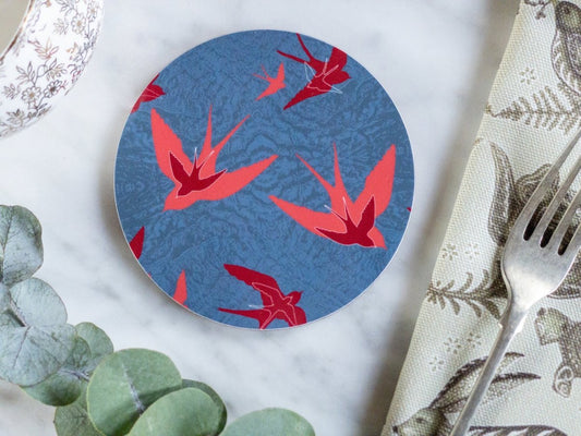 Original 'Swooping Swallows Dusk' Design Coasters - Belle Design