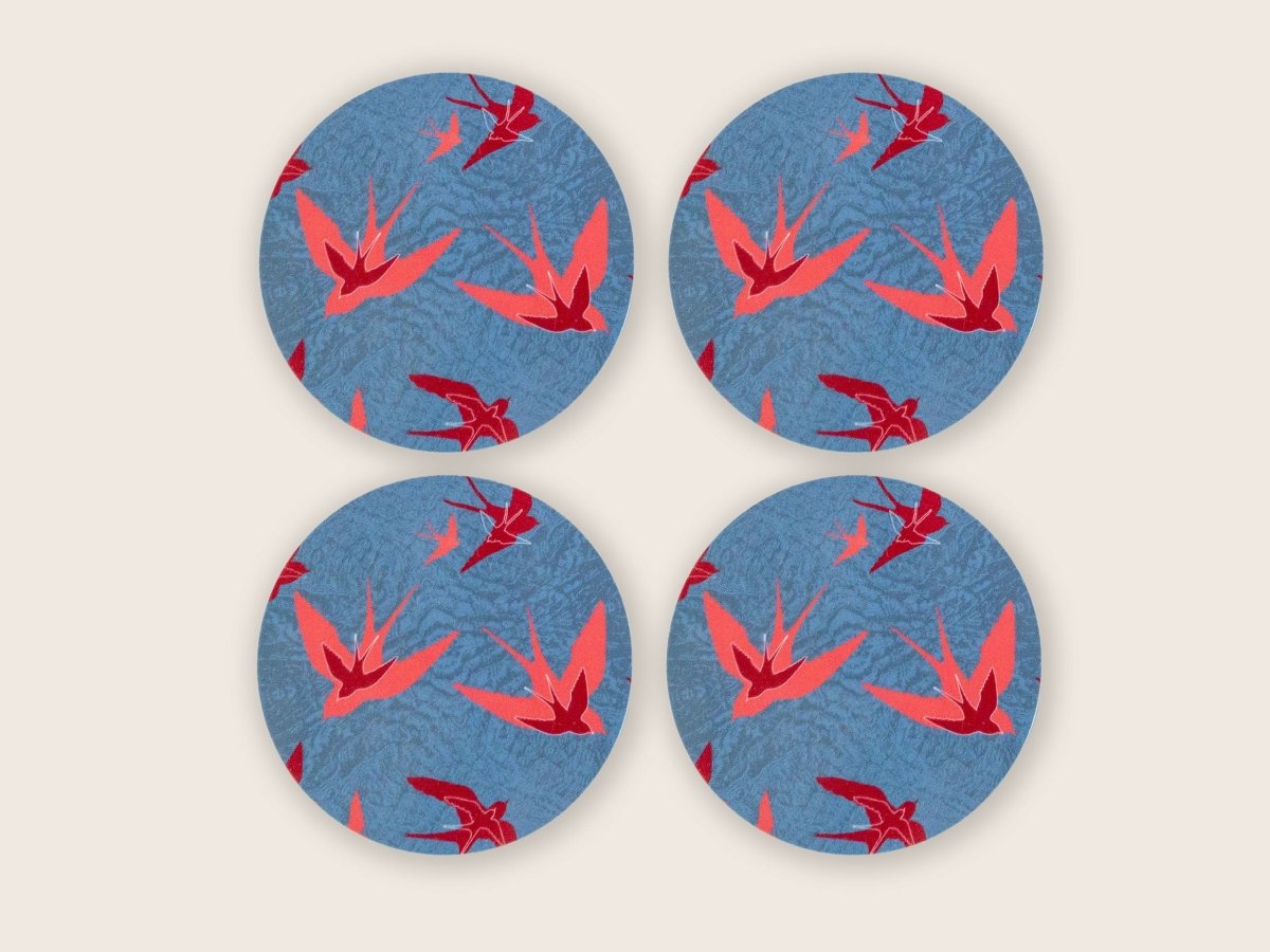 Original 'Swooping Swallows Dusk' Design Coasters - Belle Design