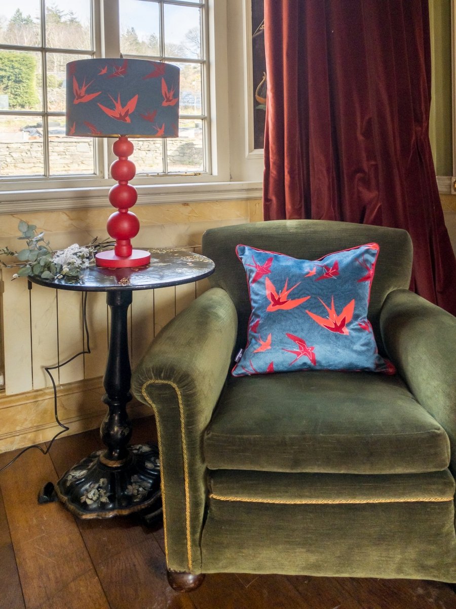 Original 'Swooping Swallows Dusk' Lampshade - Belle Design