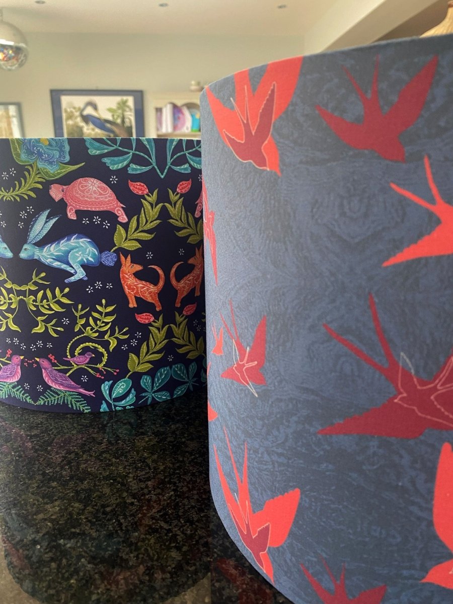 Original 'Swooping Swallows Dusk' Lampshade - Belle Design
