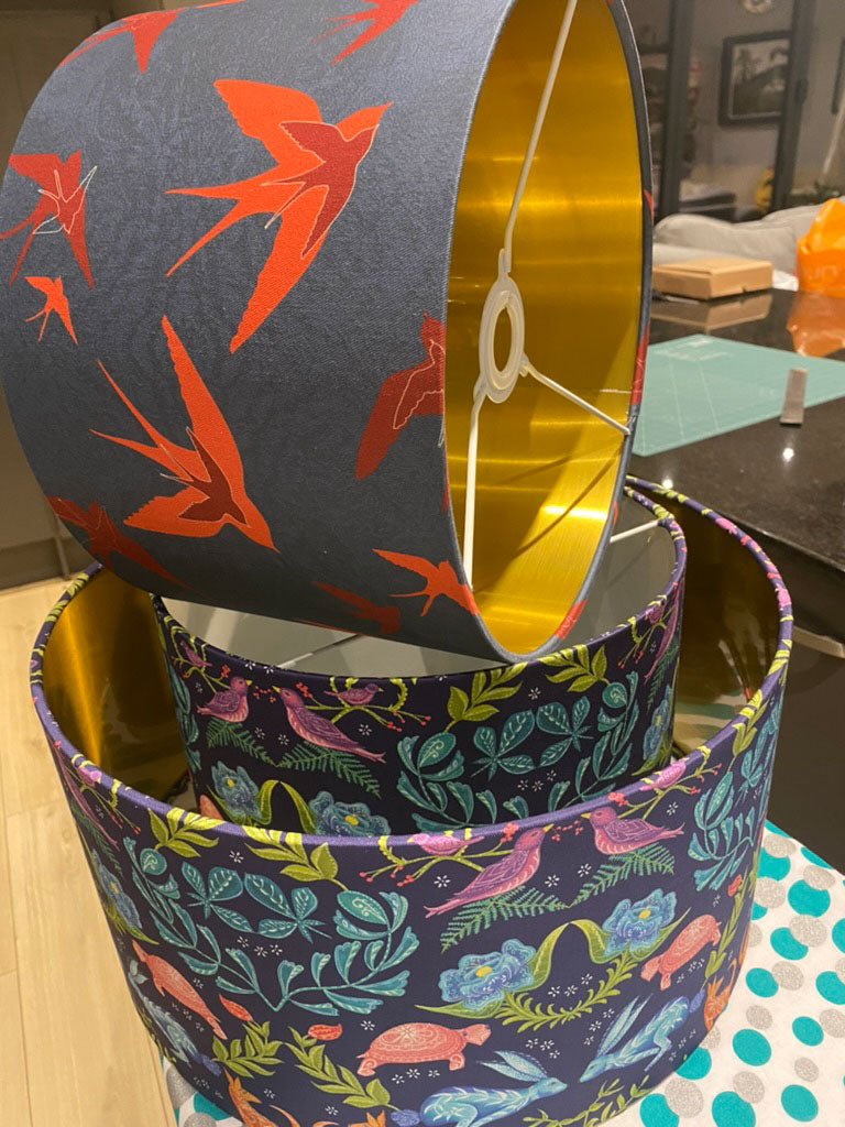 Original 'Swooping Swallows Dusk' Lampshade - Belle Design