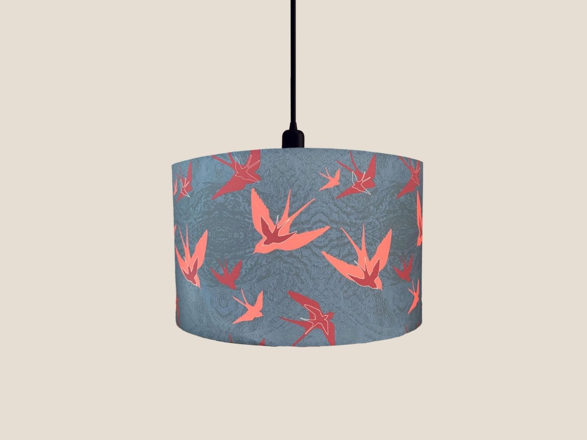 Original 'Swooping Swallows Dusk' Lampshade - Belle Design