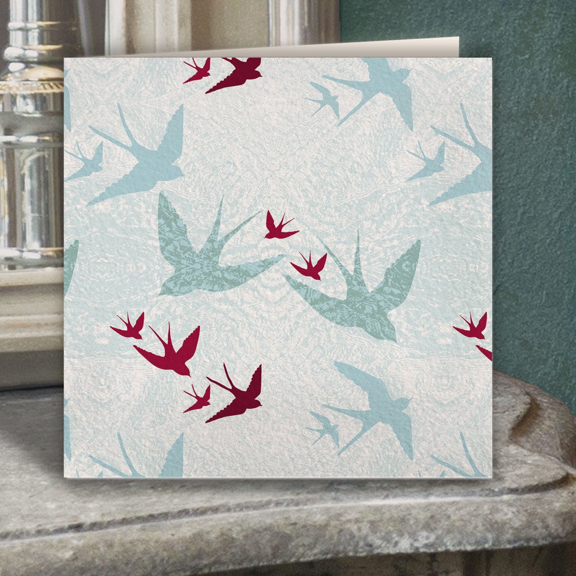 Swooping Swallows Dawn Greeting Card - Belle Design