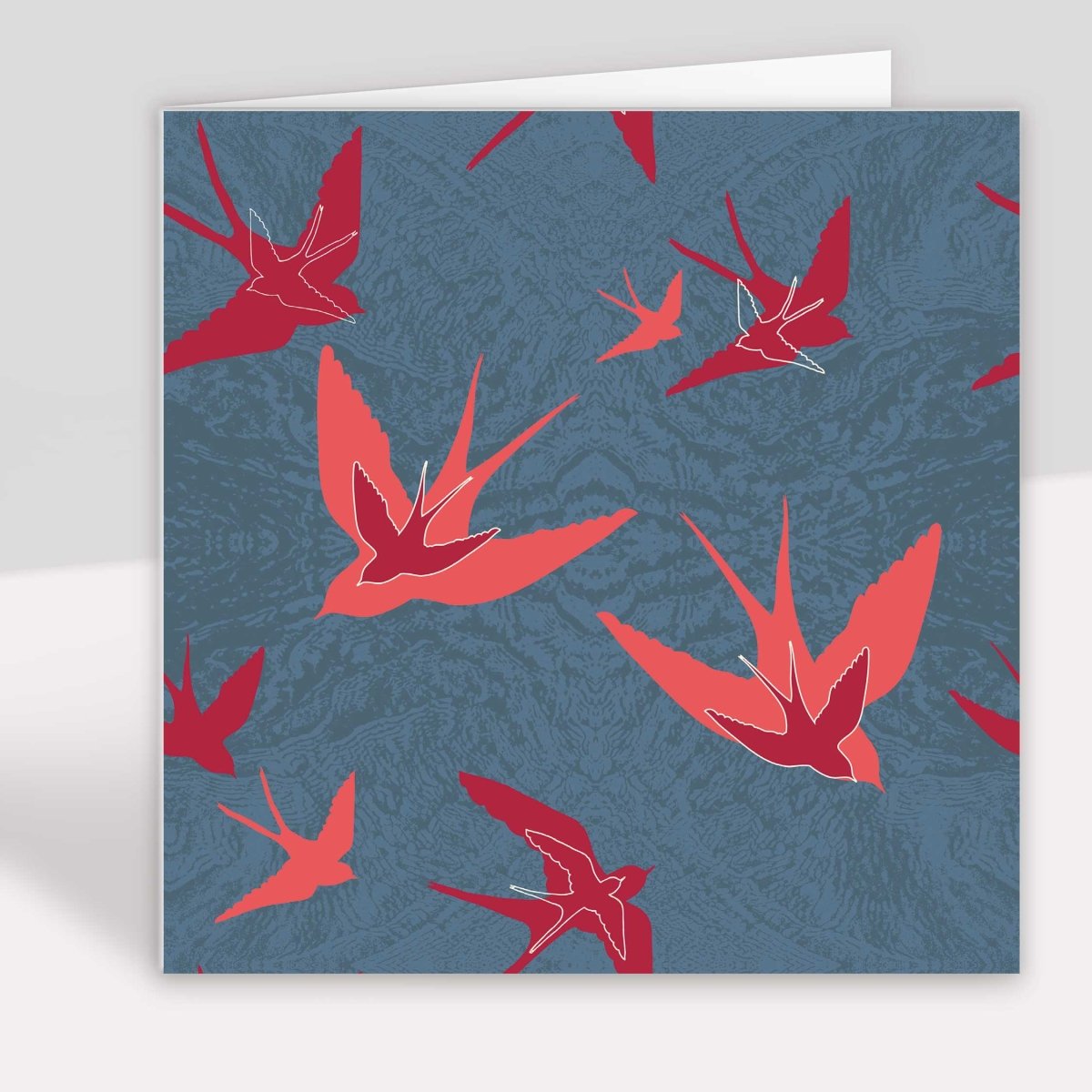 Swooping Swallows Dusk Greeting Card - Belle Design