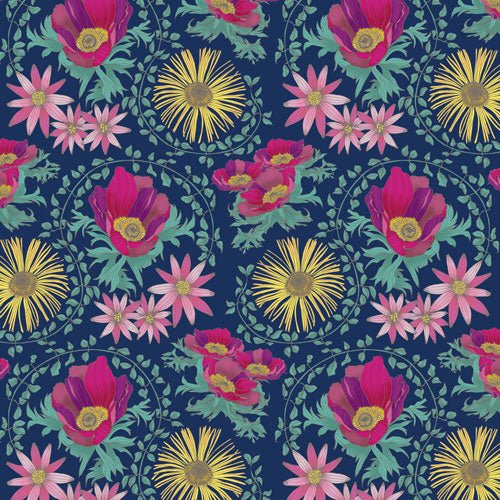 Original Inula Botanical Textile Design - Belle Design