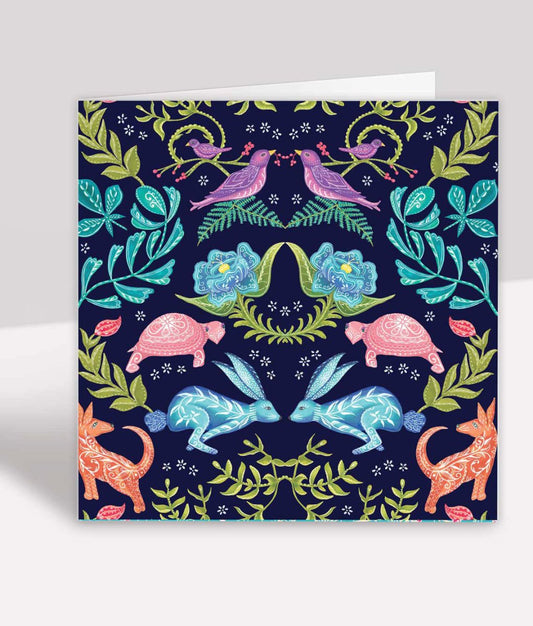 Hare and Tortoise Greeting Card - Belle Design
