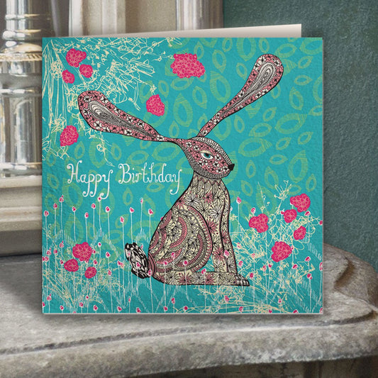 Listening Hare Greeting Card - Belle Design