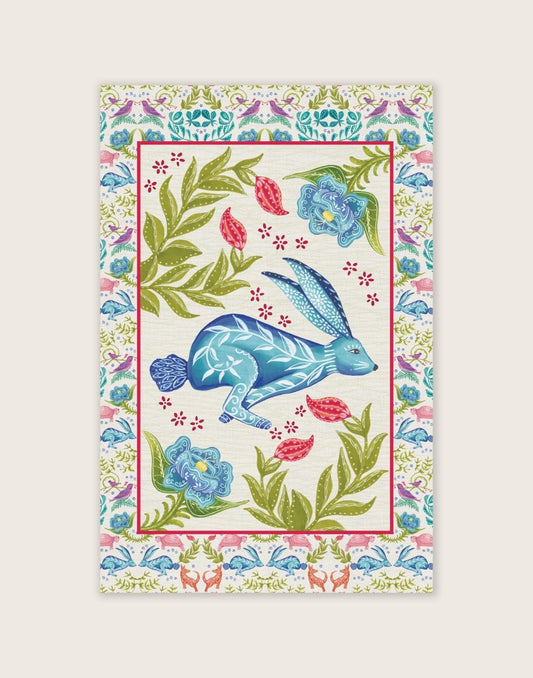 Original Hare Design Tea Towel White - Belle Design