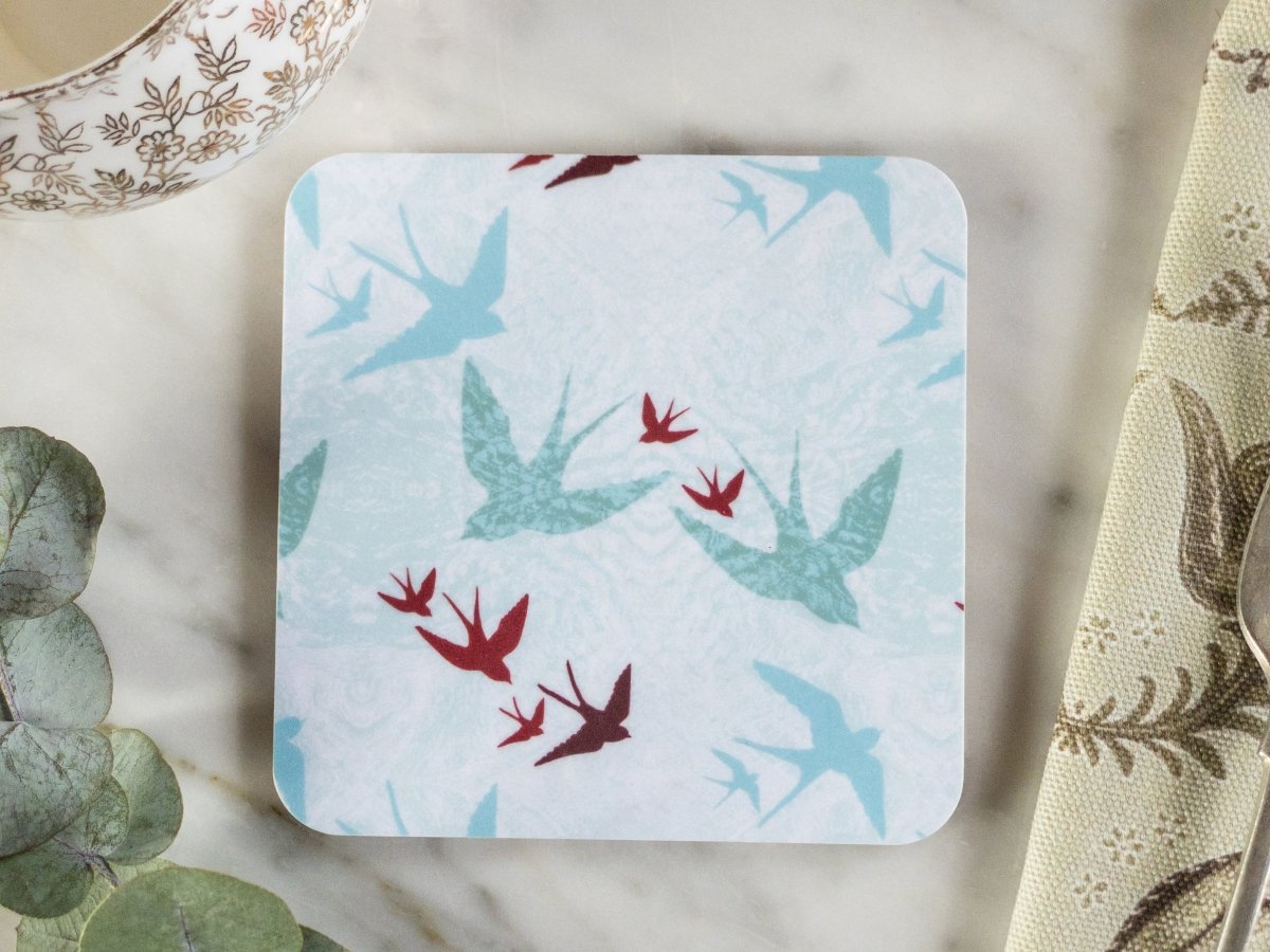 Original 'Swooping Swallows Dawn' Design Coasters - Belle Design