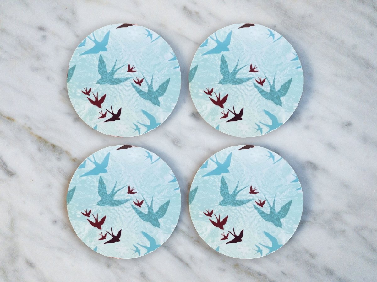 Original 'Swooping Swallows Dawn' Design Coasters - Belle Design