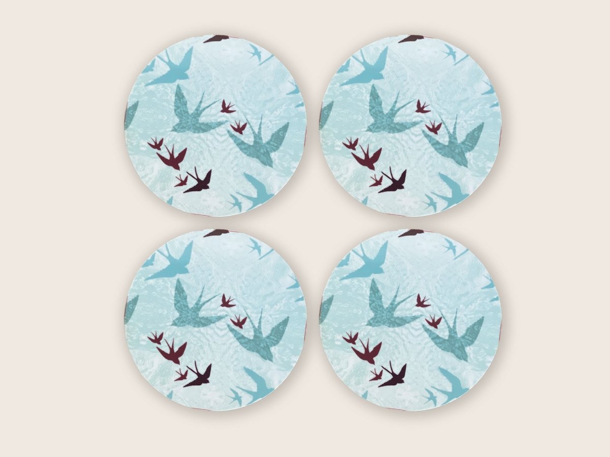 Original 'Swooping Swallows Dawn' Design Coasters - Belle Design