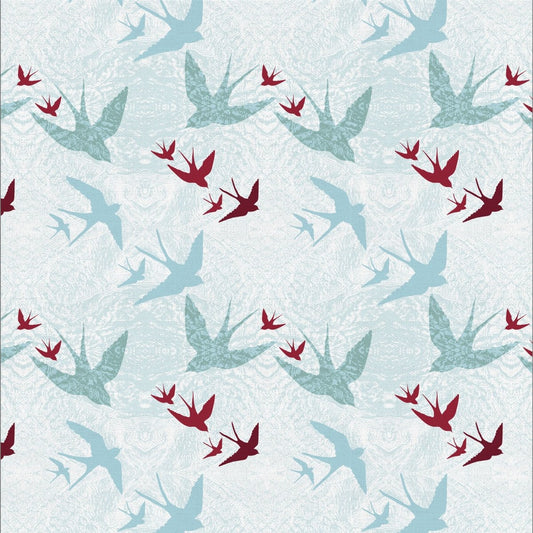 Original Swooping Swallows Day Design Fabric - Belle Design