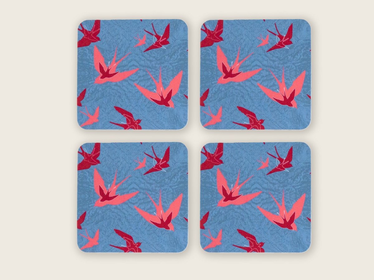 Original 'Swooping Swallows Dusk' Design Coasters - Belle Design