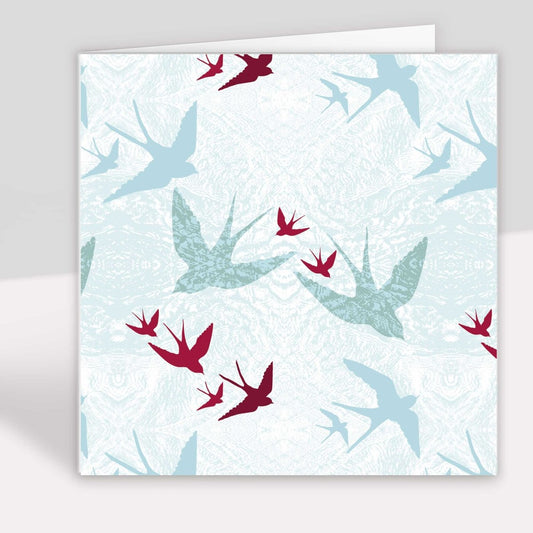 Swooping Swallows Dawn Greeting Card - Belle Design